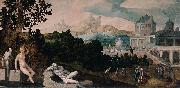 Jan van Scorel Landscape with Bathsheba oil on canvas
